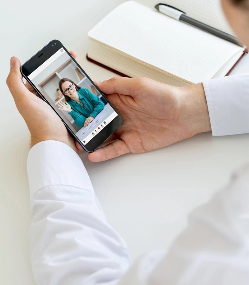 Doctor joining a secure telehealth consultation with a patient
